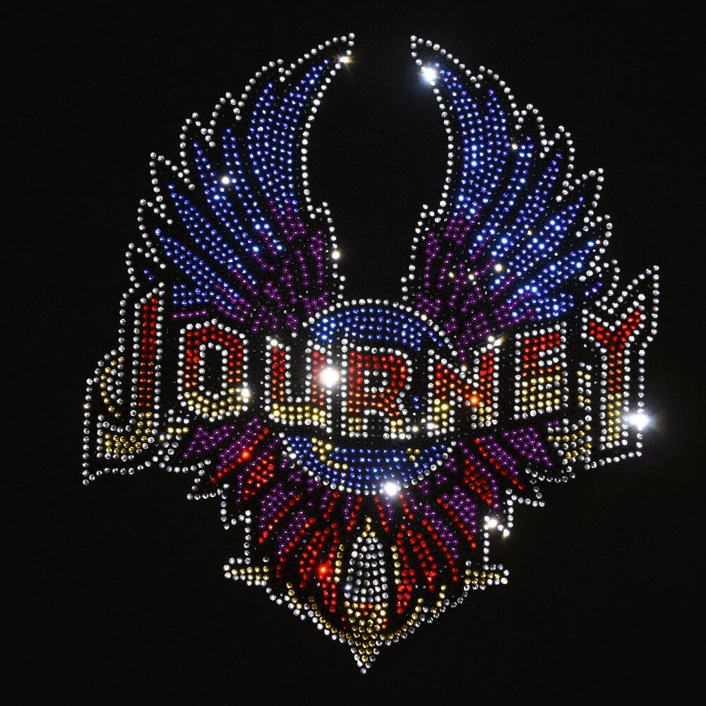 Journey rhinestone VN black short sleeved shirt XS S M L XL XXL 1X 2X 3X 4X 5X - Picture 2 of 6